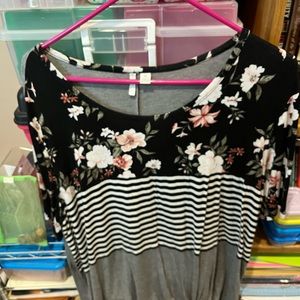 Short sleeve, mixed media, blk/why shirt